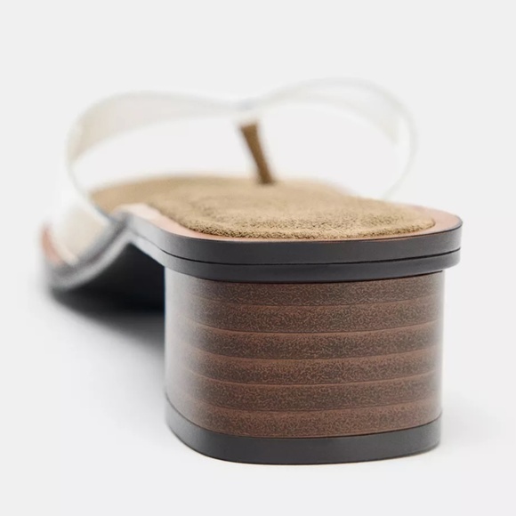 ZARA Heeled Vinyl Sandals New with Tags - US 6  ✨ - Picture 5 of 12